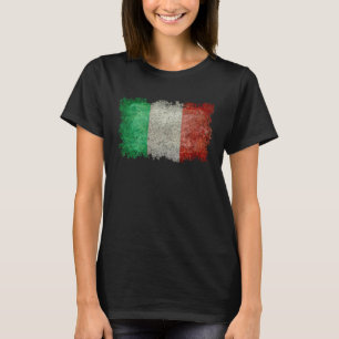 Italienische Flagge mit gestresstem grungy Aussehe T-Shirt