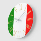 Italienische Flagge mit goldrömischen Zahlen Große Wanduhr (Winkel)