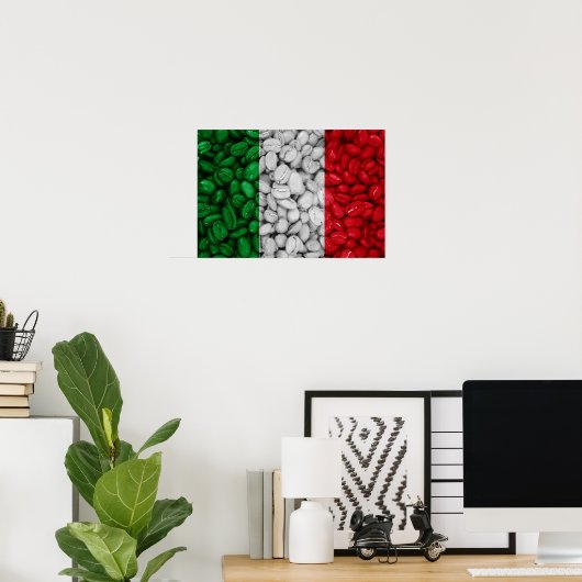 Italienische Flagge mit Kaffee Poster (Heimbüro)