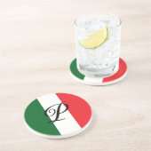 Italienische Flagge mit Monogramm Getränkeuntersetzer (Seite)