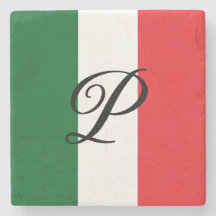 Italienische Flagge mit Monogramm