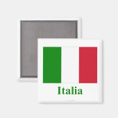 Italienische Flagge mit Name Magnet (Vorderseite/Rückseite)