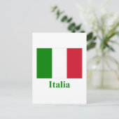 Italienische Flagge mit Name Postkarte (Stehend Vorderseite)