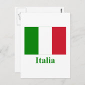 Italienische Flagge mit Name Postkarte (Vorne/Hinten)