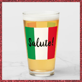 Italienische Flagge mit Salute Gruß Glas