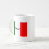 Italienische Flagge mit Salute Toast Rotes Grün Kaffeetasse (Vorderseite Links)
