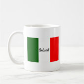 Italienische Flagge mit Salute Toast Rotes Grün Kaffeetasse (Links)