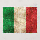 Italienische Flagge mit Vintagem Alter Postkarte (Vorderseite)