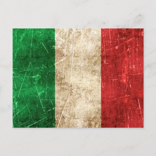 Italienische Flagge mit Vintagem Alter Postkarte (Vorderseite)