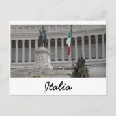 Italienische Flagge neben antiken römischen Ruinen Postkarte (Vorderseite)