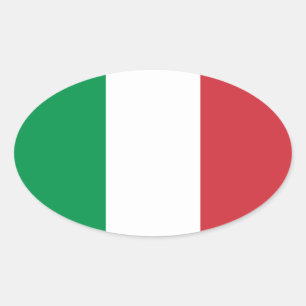 Italienische Flagge Ovaler Aufkleber