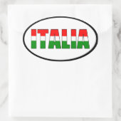 Italienische Flagge Ovaler Aufkleber (Tasche)