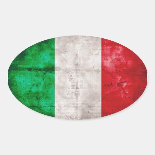 Italienische Flagge Ovaler Aufkleber (Vorderseite)