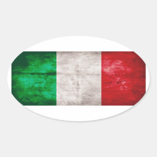 Italienische Flagge Ovaler Aufkleber