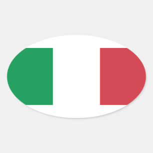 Italienische Flagge Ovaler Aufkleber