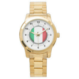 Italienische Flagge Oversized Gold Bracelet Watch Armbanduhr