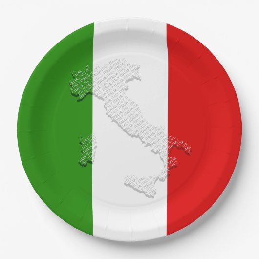 Italienische Flagge Pappteller (Vorderseite)
