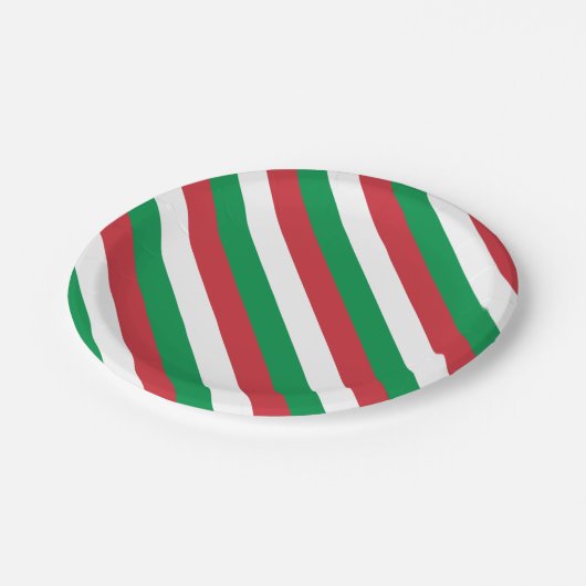 Italienische Flagge Pappteller (Schrägansicht)