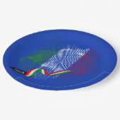Italienische Flagge Pappteller (Schrägansicht)