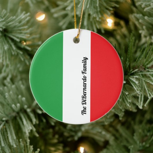 Italienische Flagge Personalisiert Keramik Ornament (Baum)