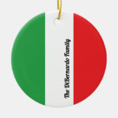 Italienische Flagge Personalisiert Keramik Ornament (Vorne)