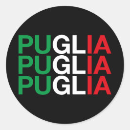 Italienische Flagge PUGLIA Runder Aufkleber