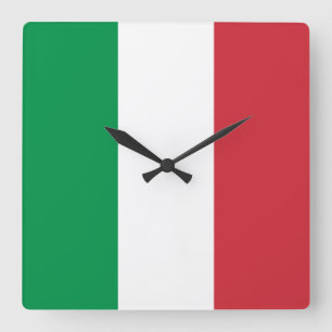 Italienische Flagge Quadratische Wanduhr