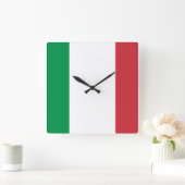 Italienische Flagge Quadratische Wanduhr (Zuhause)