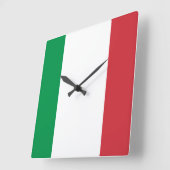 Italienische Flagge Quadratische Wanduhr (Winkel)