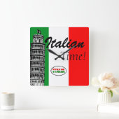 Italienische Flagge Quadratische Wanduhr (Zuhause)