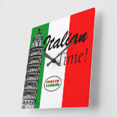 Italienische Flagge Quadratische Wanduhr (Winkel)