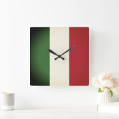 Italienische Flagge Quadratische Wanduhr (Zuhause)