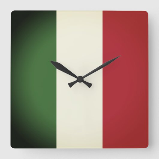 Italienische Flagge Quadratische Wanduhr (Vorderseite)