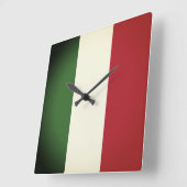 Italienische Flagge Quadratische Wanduhr (Winkel)
