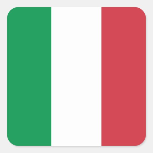 Italienische Flagge Quadratischer Aufkleber (Vorderseite)