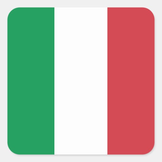 Italienische Flagge Quadratischer Aufkleber (Vorderseite)