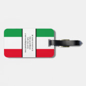 Italienische Flagge Red White Green Italia Karte Gepäckanhänger (Rückseite horizontal)