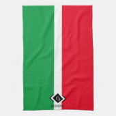 Italienische Flagge Red White Green Italia Monogra Geschirrtuch (Vertikal)