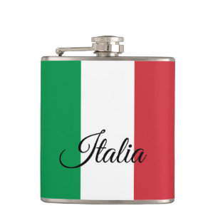 Italienische Flagge / Reisen Italien / Sportfans Flachmann