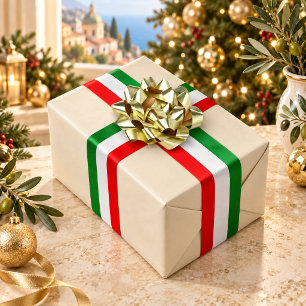 Italienische Flagge Rot Weiß Grün Weihnachten Satinband