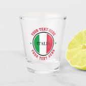Italienische Flagge Roter Weißer Grüner Text Itali Schnapsglas (Vorderseite)