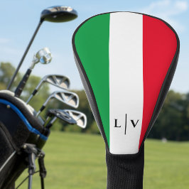 Italienische Flagge Rotes Weißes Grün Initialen Golf Headcover