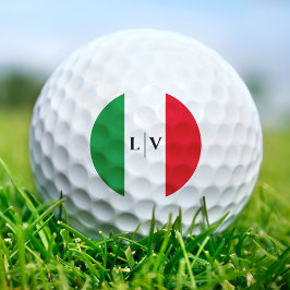 Italienische Flagge Rotes Weißes Grün Initialen Golfball