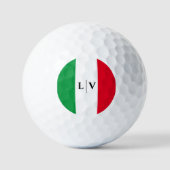Italienische Flagge Rotes Weißes Grün Initialen Golfball (Vorderseite)