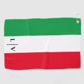 Italienische Flagge Rotes Weißes Grün Initialen Golfhandtuch (Horizontal)