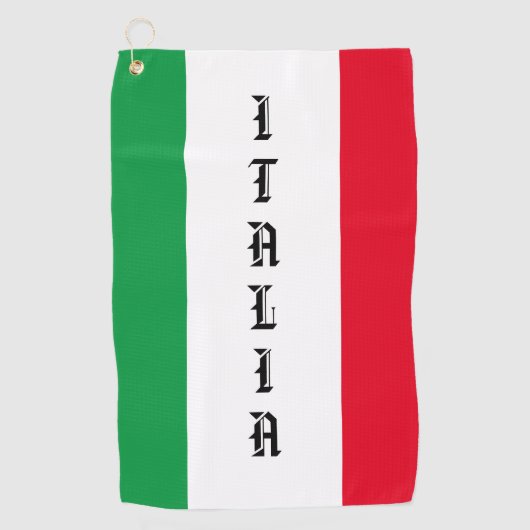Italienische Flagge Rotes Weißes Grün Italien Golfhandtuch (Vorderseite)