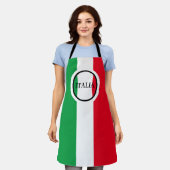 Italienische Flagge Rotes Weißes Grün Italien Schürze (Getragen)