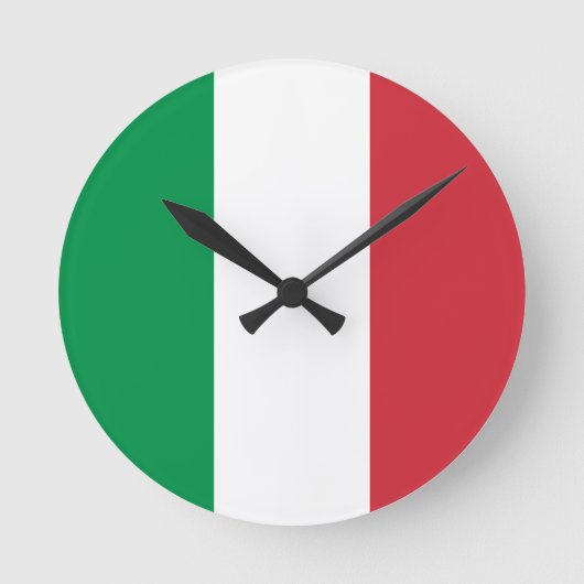 Italienische Flagge Runde Wanduhr (Vorderseite)