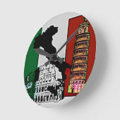 Italienische Flagge Runde Wanduhr (Winkel)