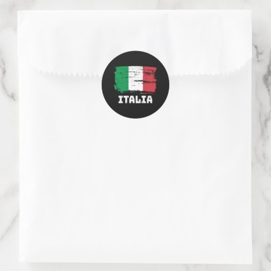 Italienische Flagge Runder Aufkleber (Tasche)